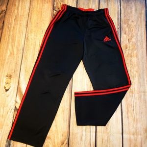 adidas sweatpants black with red stripes